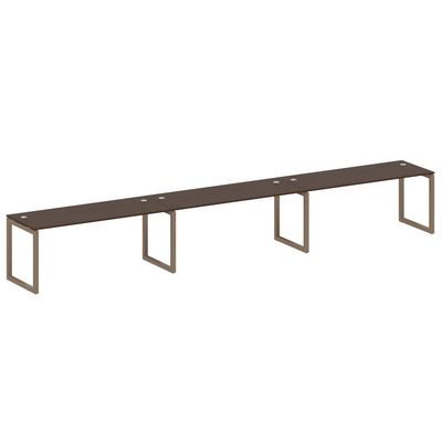 Metal System Quattro 5x5 50БО.СМ-3.5 (Венге цаво/Мокко) Рабочая станция на 3 раб.места на О-образном м/к