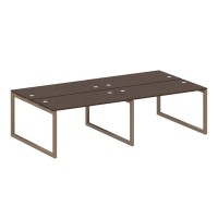 Metal System Quattro 5x5 50БО.СМ-4.3 (Венге цаво/Мокко) Рабочая станция на 4 раб.места на О-образном м/к