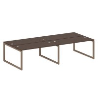 Metal System Quattro 5x5 50БО.СМ-4.4 (Венге цаво/Мокко) Рабочая станция на 4 раб.места на О-образном м/к