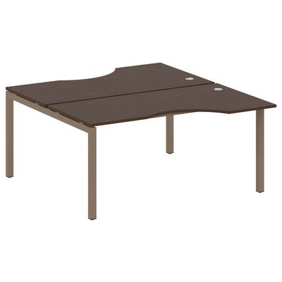 Metal System Quattro 5x5 50БП.РАС-СА-2.1 (Венге цаво/Мокко) Рабочая станция криволинейная на П-образном м/к