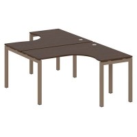 Metal System Quattro 5x5 50БП.РАС-СА-2.3 (Венге цаво/Мокко) Рабочая станция криволинейная на П-образном м/к