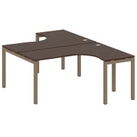 Metal System Quattro 5x5 50БП.РАС-СА-2.4 (Венге цаво/Мокко) Рабочая станция криволинейная на П-образном м/к