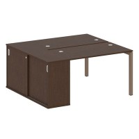 Metal System Quattro 5x5 50БП.РС-СШК-1.2 (Венге цаво/Мокко) Рабочая станция на П-образном м/к с опорным шкафом-купе