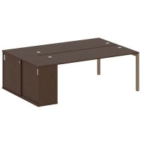 Metal System Quattro 5x5 50БП.РС-СШК-1.5 (Венге цаво/Мокко) Рабочая станция на П-образном м/к с опорным шкафом-купе