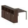 Metal System Quattro 5x5 50БП.РС-СШК-4.2 (Венге цаво/Мокко) Рабочая станция на П-образном м/к с опорным шкафом-купе
