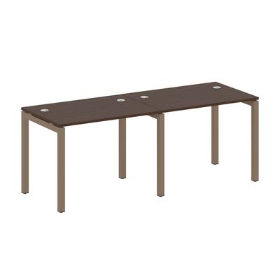 Metal System Quattro 5x5 50БП.СМ-2.1 (Венге цаво/Мокко) Рабочая станция на 2 раб.места на П-образном м/к