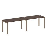 Metal System Quattro 5x5 50БП.СМ-2.3 (Венге цаво/Мокко) Рабочая станция на 2 раб.места на П-образном м/к