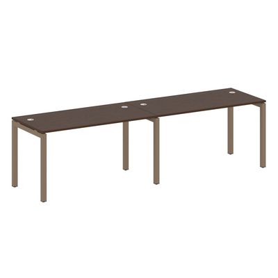 Metal System Quattro 5x5 50БП.СМ-2.3 (Венге цаво/Мокко) Рабочая станция на 2 раб.места на П-образном м/к