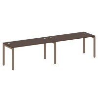 Metal System Quattro 5x5 50БП.СМ-2.4 (Венге цаво/Мокко) Рабочая станция на 2 раб.места на П-образном м/к