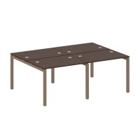 Metal System Quattro 5x5 50БП.СМ-4.1 (Венге цаво/Мокко) Рабочая станция на 4 раб.места на П-образном м/к