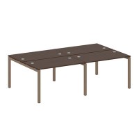 Metal System Quattro 5x5 50БП.СМ-4.2 (Венге цаво/Мокко) Рабочая станция на 4 раб.места на П-образном м/к