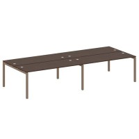 Metal System Quattro 5x5 50БП.СМ-4.5 (Венге цаво/Мокко) Рабочая станция на 4 раб.места на П-образном м/к