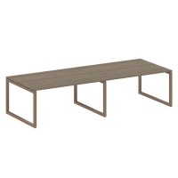 Metal System Quattro 5x5 50БО.ПРГ-2.4 (Вяз благородный/Мокко) Переговорный стол на О-образном м/к