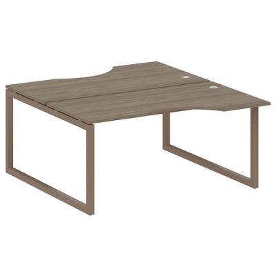 Metal System Quattro 5x5 50БО.РАС-СА-2.1 (Вяз благородный/Мокко) Рабочая станция криволинейная на О-образном м/к