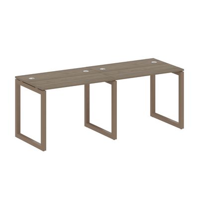 Metal System Quattro 5x5 50БО.СМ-2.1 (Вяз благородный/Мокко) Рабочая станция на 2 раб.места на О-образном м/к