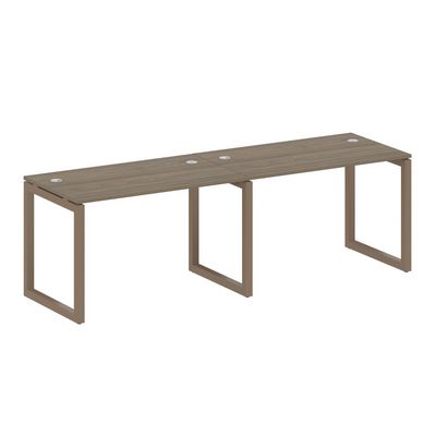 Metal System Quattro 5x5 50БО.СМ-2.2 (Вяз благородный/Мокко) Рабочая станция на 2 раб.места на О-образном м/к