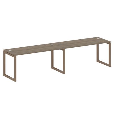 Metal System Quattro 5x5 50БО.СМ-2.4 (Вяз благородный/Мокко) Рабочая станция на 2 раб.места на О-образном м/к