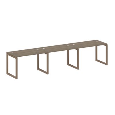 Metal System Quattro 5x5 50БО.СМ-3.2 (Вяз благородный/Мокко) Рабочая станция на 3 раб.места на О-образном м/к