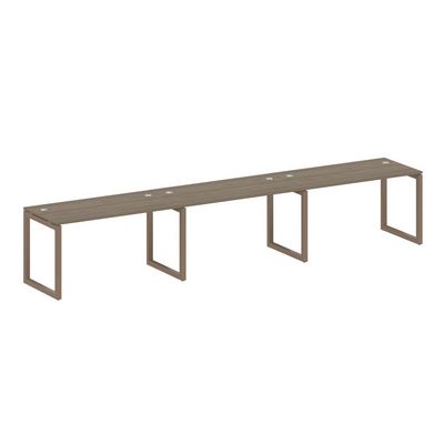 Metal System Quattro 5x5 50БО.СМ-3.3 (Вяз благородный/Мокко) Рабочая станция на 3 раб.места на О-образном м/к