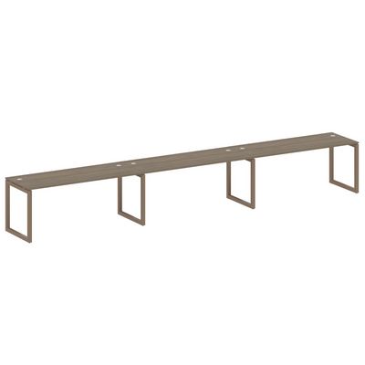 Metal System Quattro 5x5 50БО.СМ-3.5 (Вяз благородный/Мокко) Рабочая станция на 3 раб.места на О-образном м/к