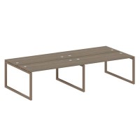 Metal System Quattro 5x5 50БО.СМ-4.4 (Вяз благородный/Мокко) Рабочая станция на 4 раб.места на О-образном м/к