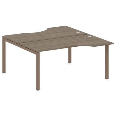 Metal System Quattro 5x5 50БП.РАС-СА-2.1 (Вяз благородный/Мокко) Рабочая станция криволинейная на П-образном м/к