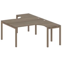 Metal System Quattro 5x5 50БП.РАС-СА-2.4 (Вяз благородный/Мокко) Рабочая станция криволинейная на П-образном м/к