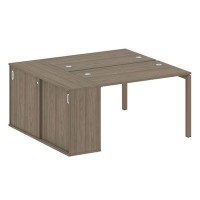 Metal System Quattro 5x5 50БП.РС-СШК-1.2 (Вяз благородный/Мокко) Рабочая станция на П-образном м/к с опорным шкафом-купе