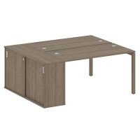 Metal System Quattro 5x5 50БП.РС-СШК-1.3 (Вяз благородный/Мокко) Рабочая станция на П-образном м/к с опорным шкафом-купе