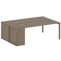 Metal System Quattro 5x5 50БП.РС-СШК-1.5 (Вяз благородный/Мокко) Рабочая станция на П-образном м/к с опорным шкафом-купе