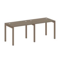 Metal System Quattro 5x5 50БП.СМ-2.1 (Вяз благородный/Мокко) Рабочая станция на 2 раб.места на П-образном м/к