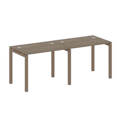 Metal System Quattro 5x5 50БП.СМ-2.1 (Вяз благородный/Мокко) Рабочая станция на 2 раб.места на П-образном м/к