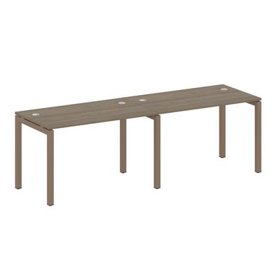 Metal System Quattro 5x5 50БП.СМ-2.2 (Вяз благородный/Мокко) Рабочая станция на 2 раб.места на П-образном м/к