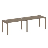 Metal System Quattro 5x5 50БП.СМ-2.3 (Вяз благородный/Мокко) Рабочая станция на 2 раб.места на П-образном м/к