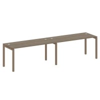 Metal System Quattro 5x5 50БП.СМ-2.4 (Вяз благородный/Мокко) Рабочая станция на 2 раб.места на П-образном м/к