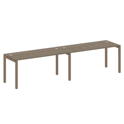 Metal System Quattro 5x5 50БП.СМ-2.4 (Вяз благородный/Мокко) Рабочая станция на 2 раб.места на П-образном м/к