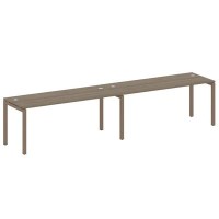 Metal System Quattro 5x5 50БП.СМ-2.5 (Вяз благородный/Мокко) Рабочая станция на 2 раб.места на П-образном м/к