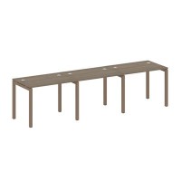 Metal System Quattro 5x5 50БП.СМ-3.1 (Вяз благородный/Мокко) Рабочая станция на 3 раб.места на П-образном м/к