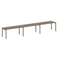 Metal System Quattro 5x5 50БП.СМ-3.4 (Вяз благородный/Мокко) Рабочая станция на 3 раб.места на П-образном м/к