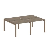 Metal System Quattro 5x5 50БП.СМ-4.1 (Вяз благородный/Мокко) Рабочая станция на 4 раб.места на П-образном м/к