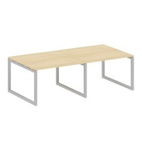 Metal System Quattro 5x5 50БО.ПРГ-2.2 (Акация лорка/Серый) Переговорный стол на О-образном м/к
