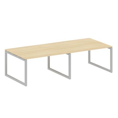 Metal System Quattro 5x5 50БО.ПРГ-2.3 (Акация лорка/Серый) Переговорный стол на О-образном м/к