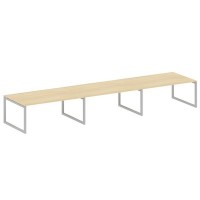 Metal System Quattro 5x5 50БО.ПРГ-3.5 (Акация лорка/Серый) Переговорный стол на О-образном м/к