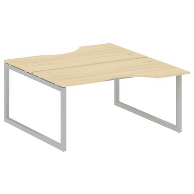 Metal System Quattro 5x5 50БО.РАС-СА-2.1 (Акация лорка/Серый) Рабочая станция криволинейная на О-образном м/к