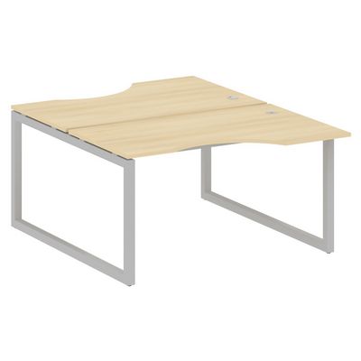 Metal System Quattro 5x5 50БО.РАС-СА-2.2 (Акация лорка/Серый) Рабочая станция криволинейная на О-образном м/к