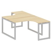 Metal System Quattro 5x5 50БО.РАС-СА-2.3 (Акация лорка/Серый) Рабочая станция криволинейная на О-образном м/к