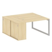 Metal System Quattro 5x5 50БО.РС-СШК-1.2 (Акация лорка/Серый) Рабочая станция на О-образном м/к с опорным шкафом-купе