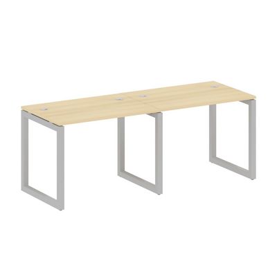 Metal System Quattro 5x5 50БО.СМ-2.1 (Акация лорка/Серый) Рабочая станция на 2 раб.места на О-образном м/к