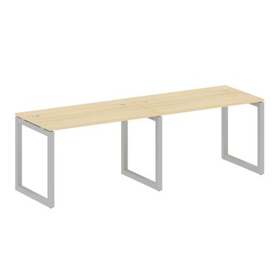 Metal System Quattro 5x5 50БО.СМ-2.2 (Акация лорка/Серый) Рабочая станция на 2 раб.места на О-образном м/к