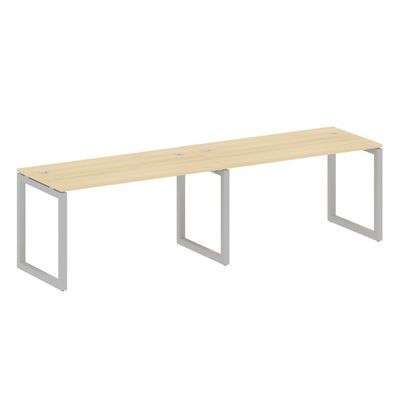 Metal System Quattro 5x5 50БО.СМ-2.3 (Акация лорка/Серый) Рабочая станция на 2 раб.места на О-образном м/к